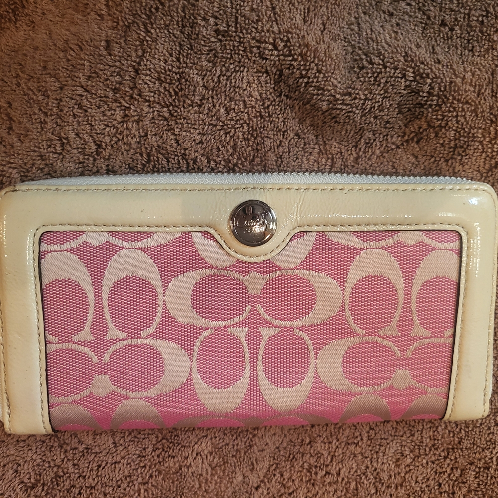 Coach Pink and Cream Women's Wallet